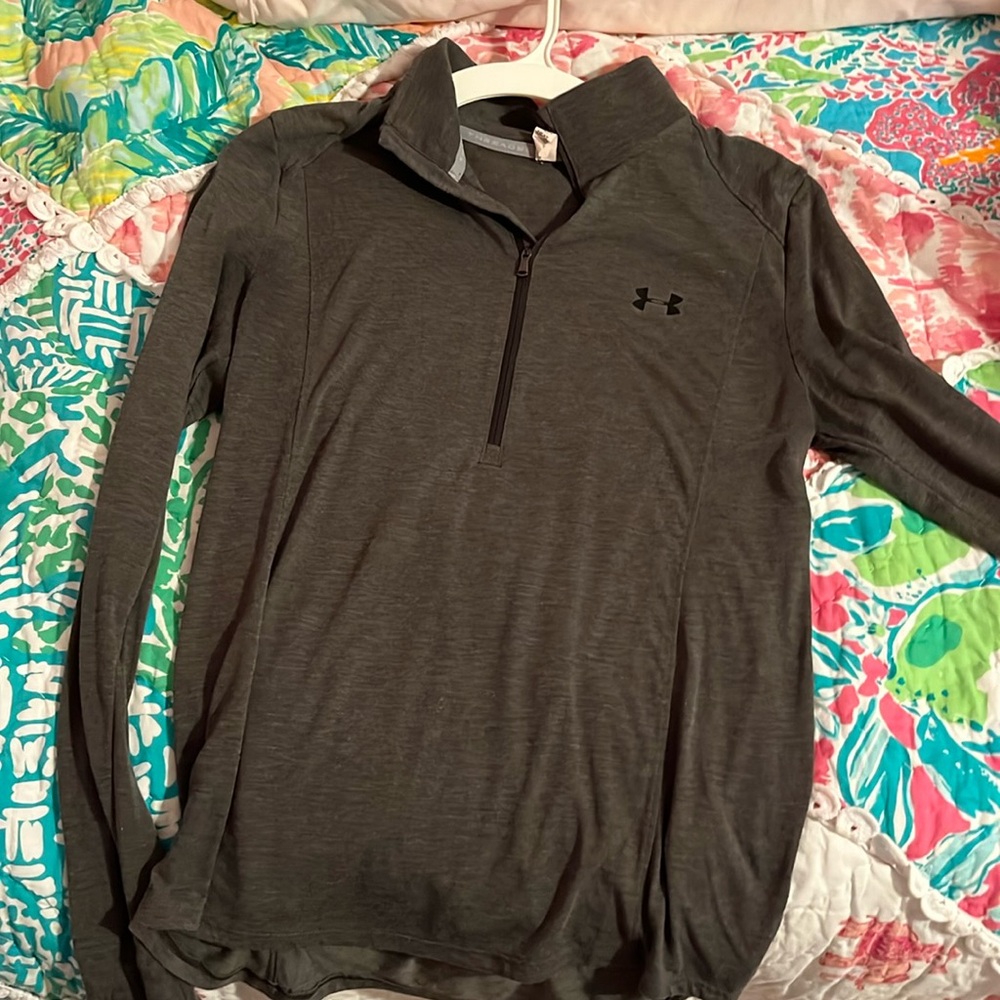 grey under armour quarter zip